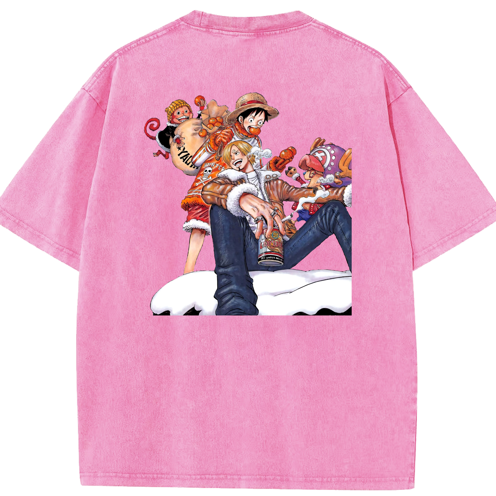 ワンピース サンジ ONE PIECE Sanji 綿100% ヴィンテージ風 半袖Tシャツ（背面プリント）